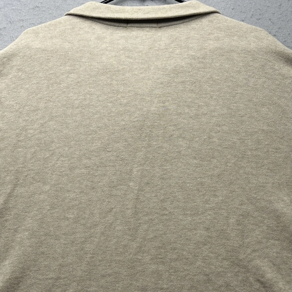Polo Ralph Lauren Sweater‎ Mens 2XL Beige Quarter Zip Mock Neck Pullover Knit